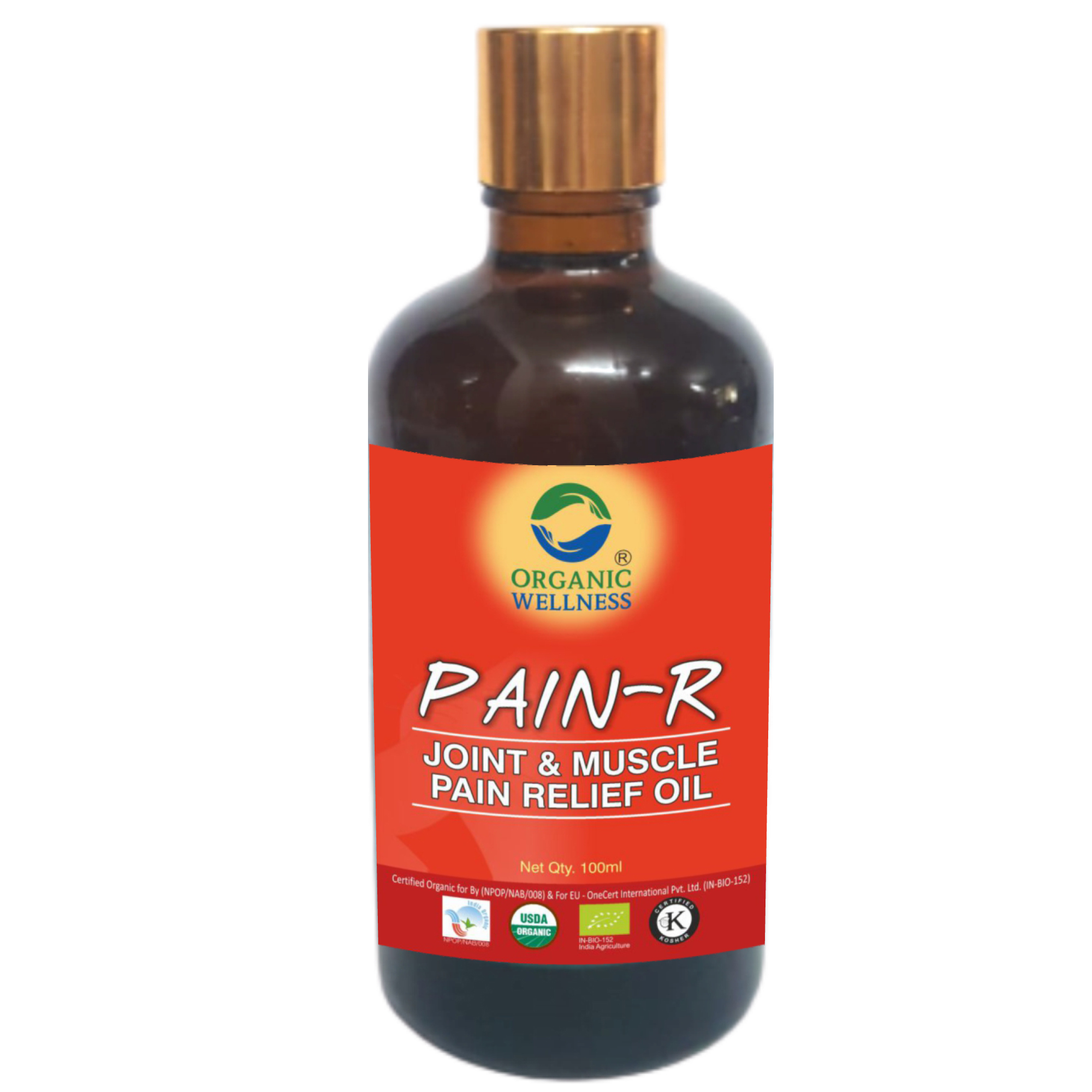 Organic Wellness Pain Relief Oil 100 Ml Bottle | For Complete Joint and Muscle Pain Relief