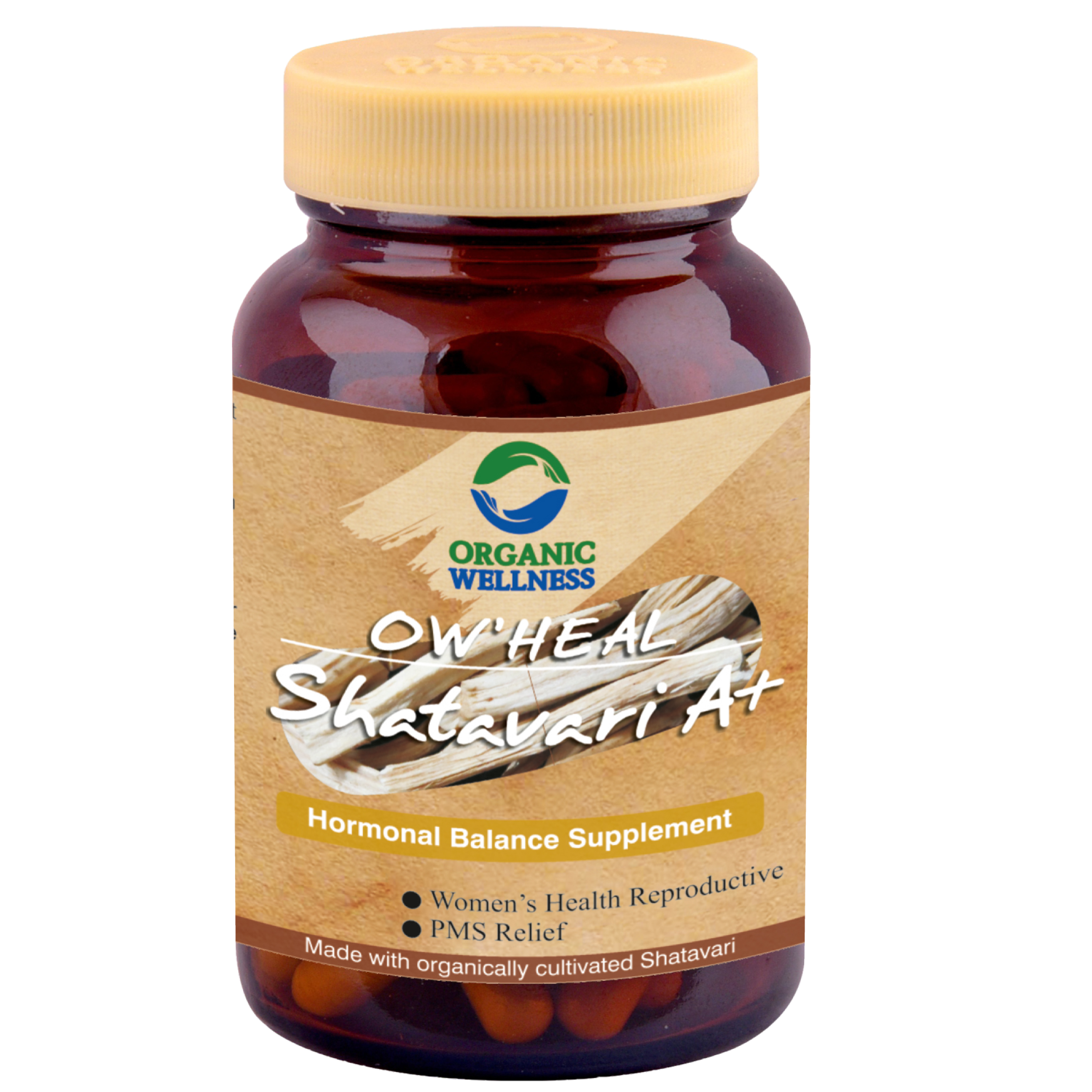 Organic Wellness Shatavari A+ 90 Capsules Bottle