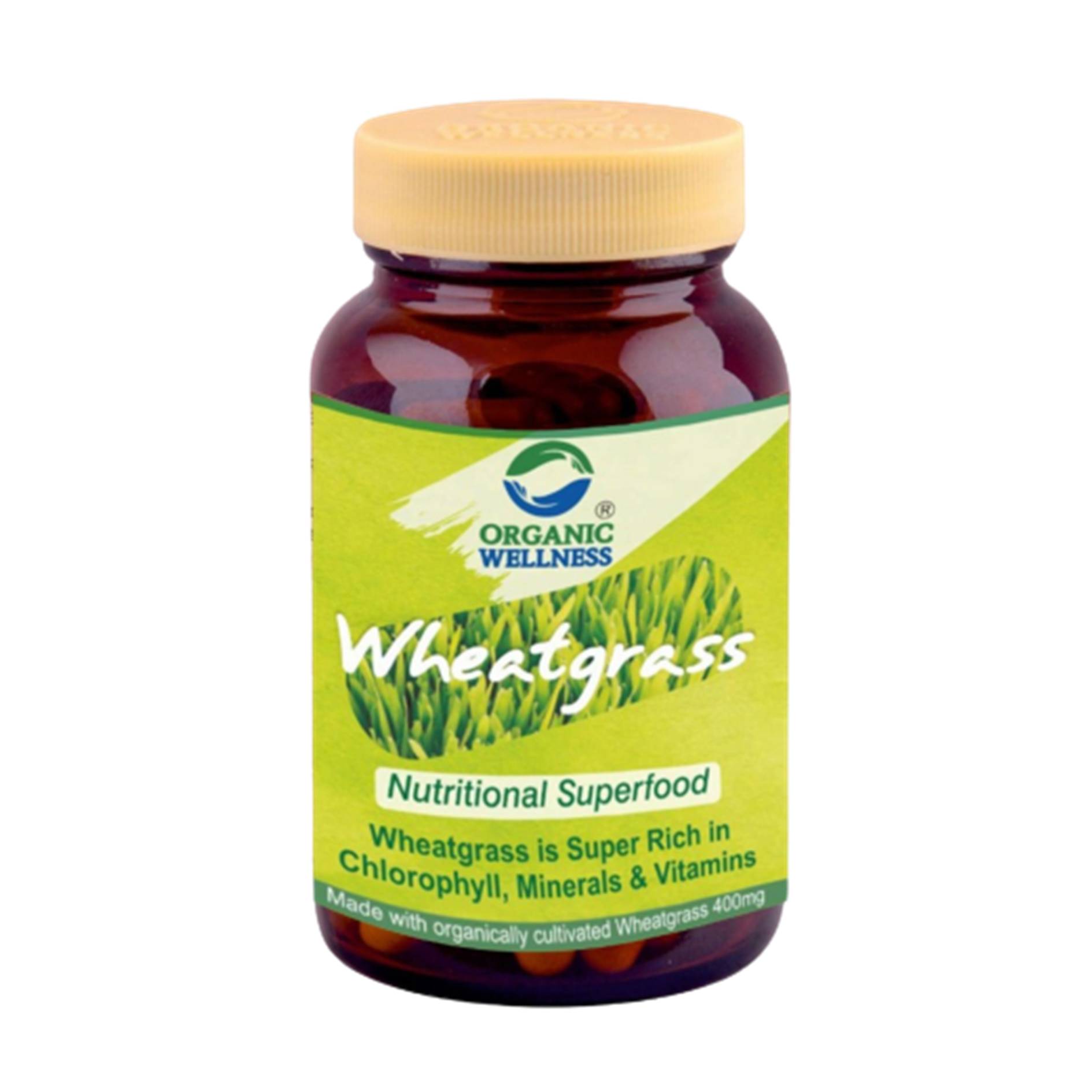 Organic Wellness Wheat Grass 90 Capsules Bottle