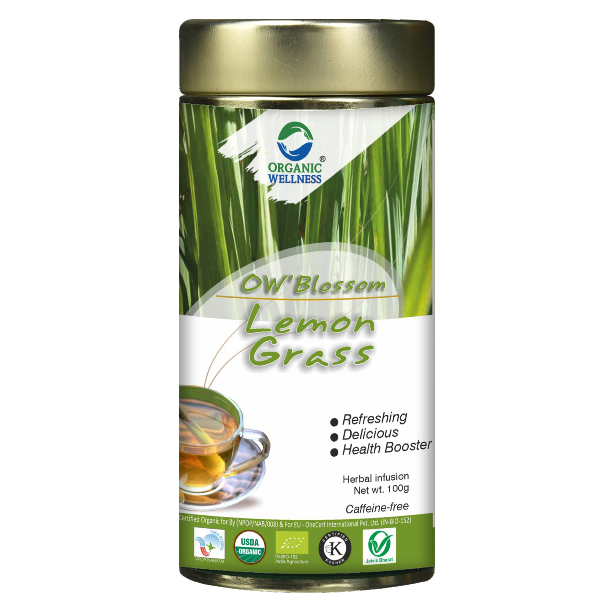 Organic Wellness Lemongrass Tea 100 Gram Tin
