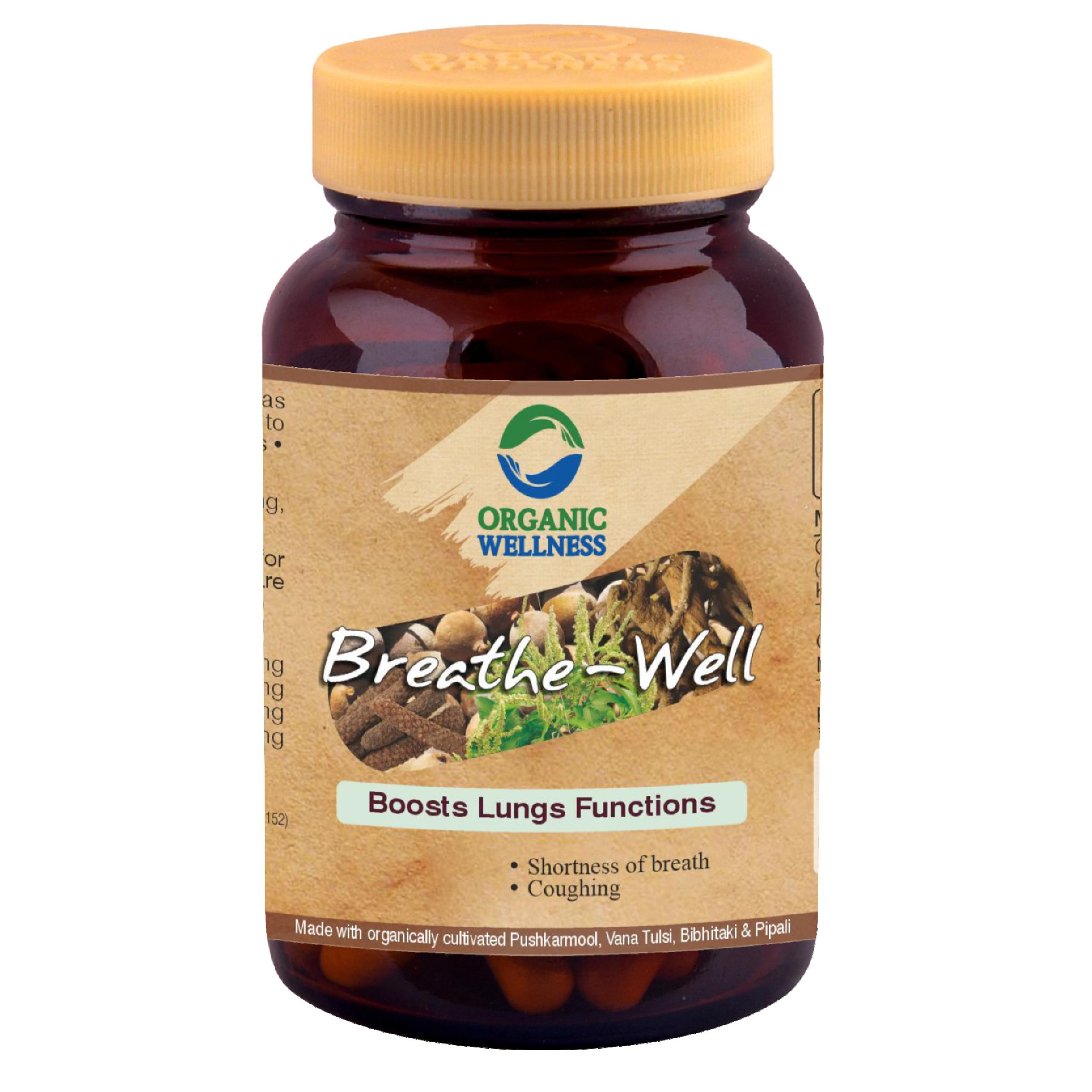 Organic Wellness Breathe Well 90 Capsules Bottle