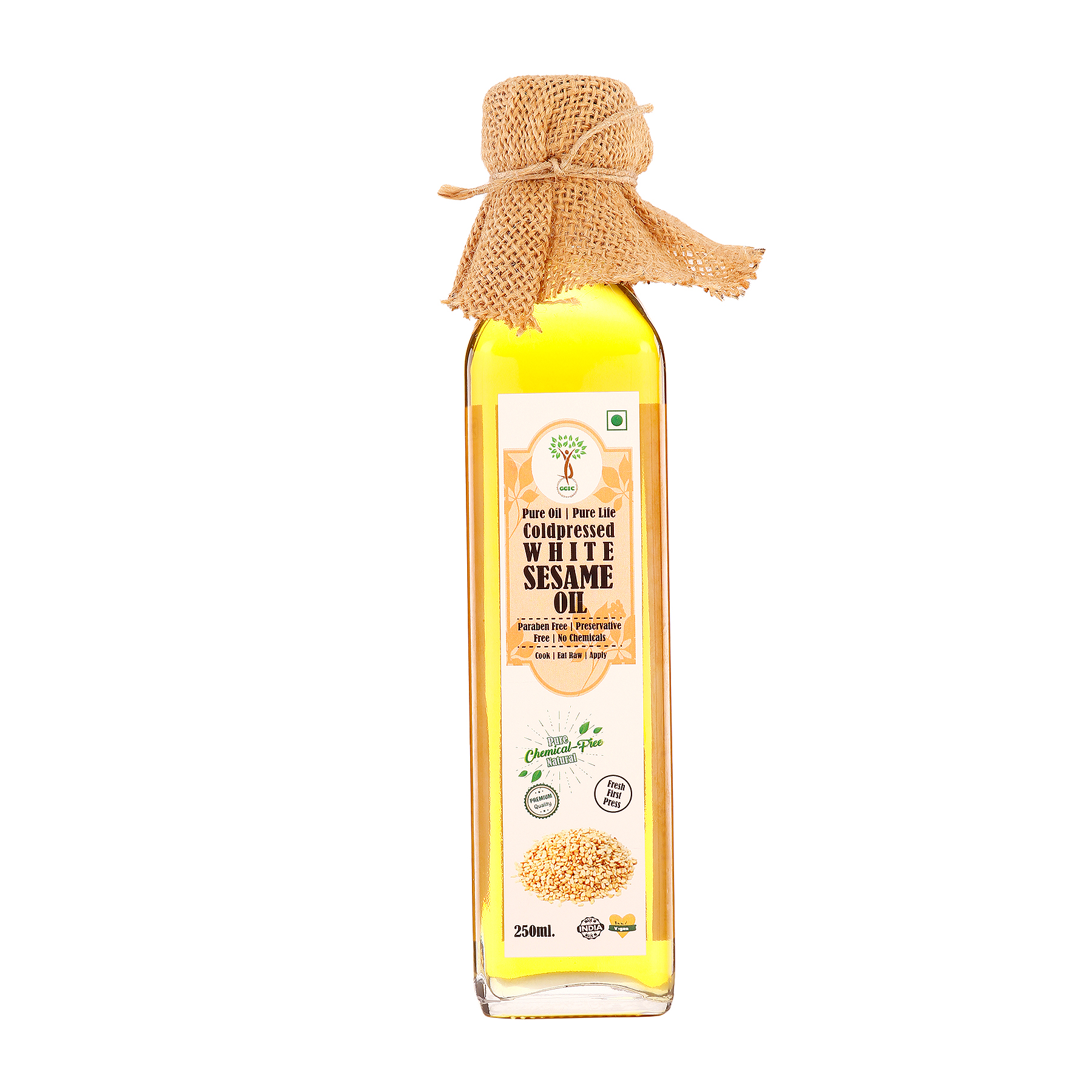 Pure & Natural Cold Pressed White Sesame Oil (250ml)