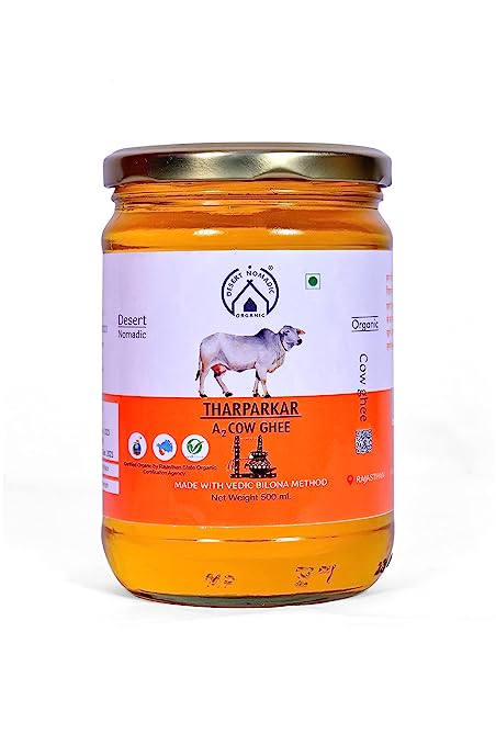 DESERT NOMADIC ORGANIC A2 Cow Ghee | Made With Vedic Billona Method | Pure Cow Ghee for Better Digestion and Immunity