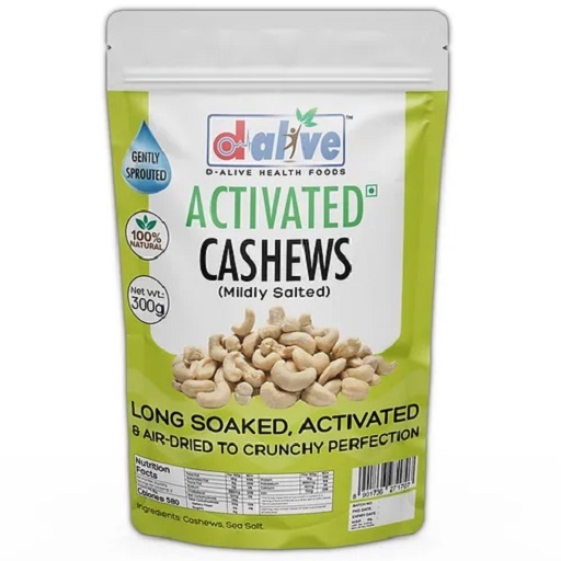 Organic Activated/Sprouted Cashews - Mildly salted